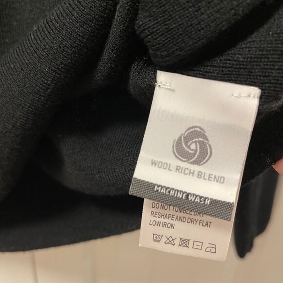 Vintage Camela Merino Wool Blend Knit Mockneck Sweater Black - Picture 4 of 10